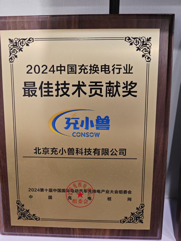 2024中国充换电行业最佳技术贡献奖奖牌